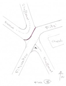Doug Bell's plan for the Fitzwalter/Stafford/Glencoe Road junction