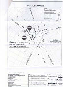 Fitzwalter,Stafford, Glencoe Road junction. Option 3