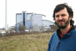 Graham Wroe outside Bernard Road incinerator