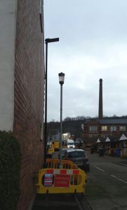 New LED streetlight being installed in Grafton Street